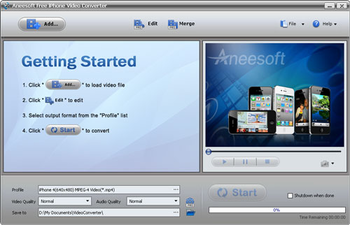 Aneesoft Free iPhone Video Converter screenshot