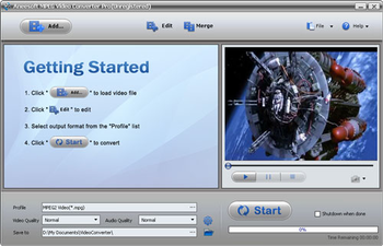 Aneesoft MPEG Video Converter screenshot