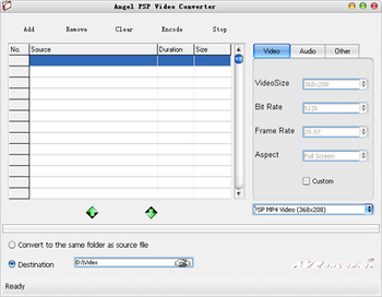 Angel PSP Video Converter screenshot