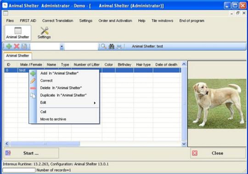 Animal Shelter Administrator screenshot