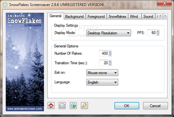 Animated SnowFlakes Screensaver screenshot 2