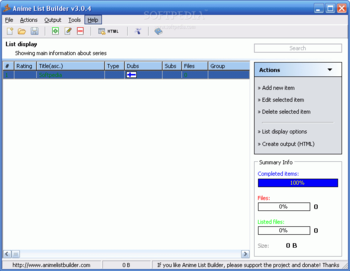 Anime List Builder screenshot