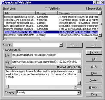 AnnWebLinks screenshot
