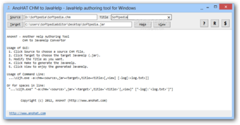 AnoHAT CHM to JavaHelp screenshot