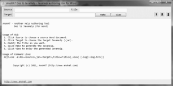 AnoHAT Doc to JavaHelp Maker screenshot