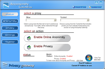 Anonymity Gateway screenshot