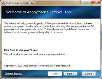 Anonymouse Removal Tool screenshot