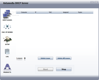 Antamedia DHCP Server screenshot