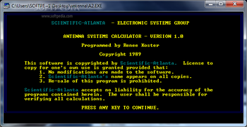 Antenna Systems Calculator screenshot