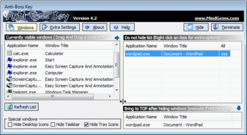 Anti Boss Key - Hide windows quickly! screenshot 2