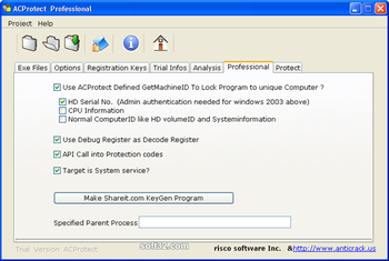 AntiCrack Software Protector Basic screenshot 5