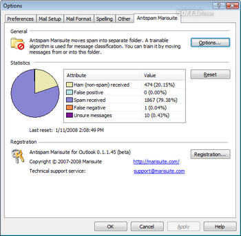Antispam Marisuite for Outlook screenshot 3