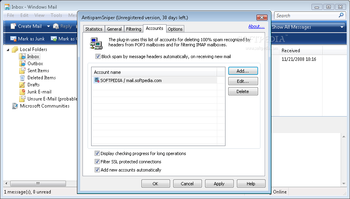 AntispamSniper for Windows Mail screenshot 4