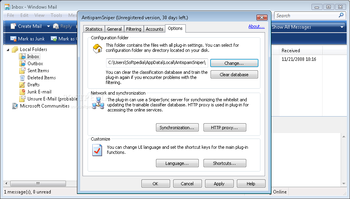 AntispamSniper for Windows Mail screenshot 5