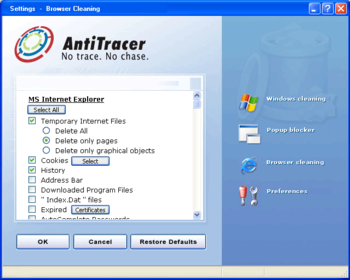 AntiTracer screenshot
