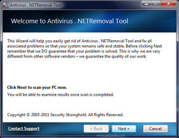 Antivirus .NETRemoval Tool screenshot