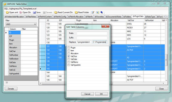 ANTLOG Table Editor screenshot