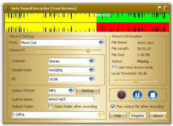 Ants Sound Recorder screenshot