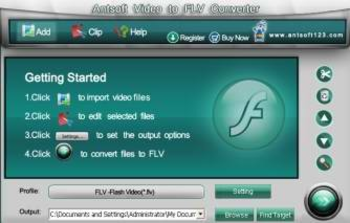 AntSoft Video to FLV Converter screenshot