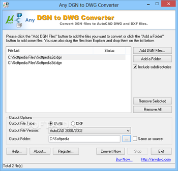 Any DGN to DWG Converter screenshot