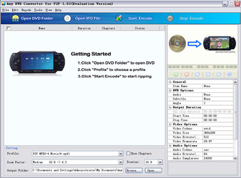 Any DVD Converter for PSP screenshot