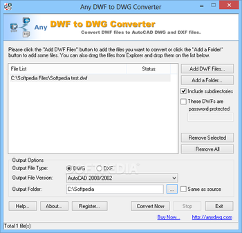 Any DWF to DWG Converter screenshot