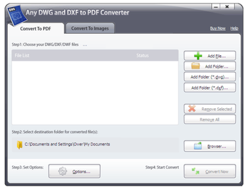 Any DWG and DXF to PDF Converter 2009 screenshot