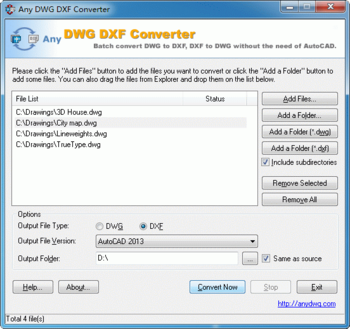 Any DWG DXF Converter screenshot