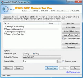 Any DWG DXF Converter Pro screenshot