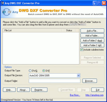 Any DWG to DXF Converter Pro screenshot 2