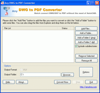 Any DWG to PDF Converter screenshot