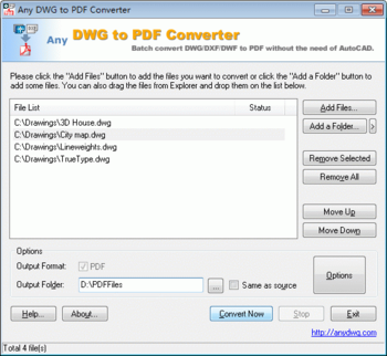 Any DWG to PDF Converter screenshot