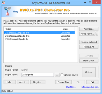 Any DWG to PDF Converter Pro screenshot