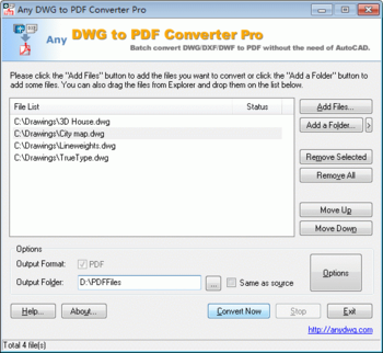 Any DWG to PDF Converter Pro screenshot