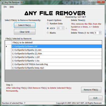 Any File Remover screenshot