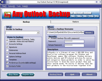 Any Outlook Backup screenshot