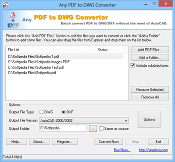 Any PDF to DWG Converter screenshot