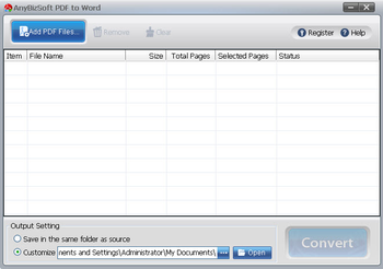 AnyBizSoft Free PDF to Word Converter screenshot