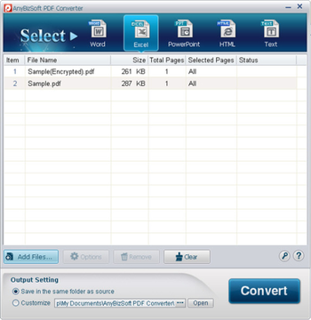 AnyBizSoft PDF Converter screenshot