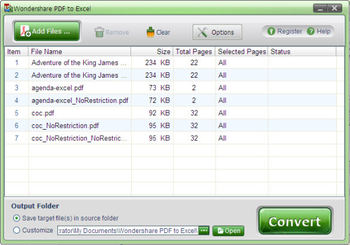 AnyBizSoft PDF to Excel Converter screenshot