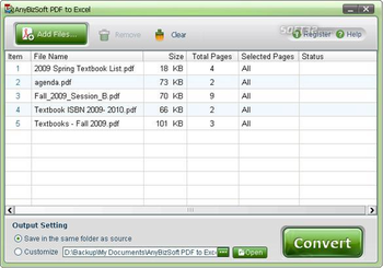 AnyBizSoft PDF to Excel Converter screenshot 2