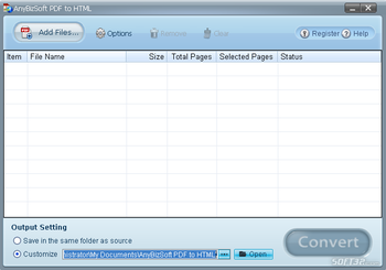 AnyBizSoft PDF to HTML Converter screenshot 2
