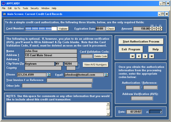 AnyCard: Credit Card Processing Software screenshot