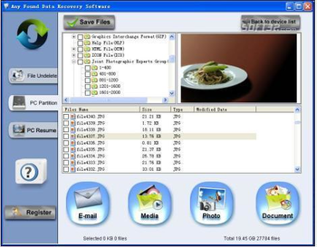AnyFound Data Recovery Software screenshot