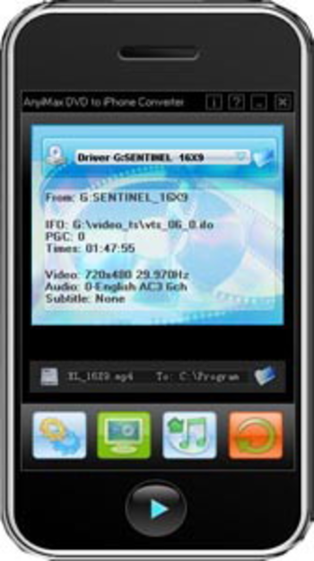 AnyiMax DVD to iPhone Converter screenshot