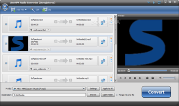 AnyMP4 Audio Converter screenshot