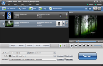 AnyMP4 iPhone Video Converter screenshot