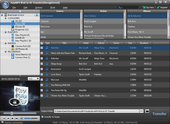 AnyMP4 iPod to PC Transfer screenshot