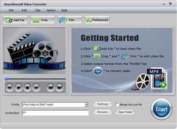 Anyvideosoft Video Converter screenshot
