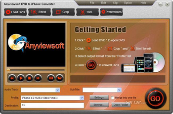 Anyviewsoft DVD to iPhone Converter screenshot 2